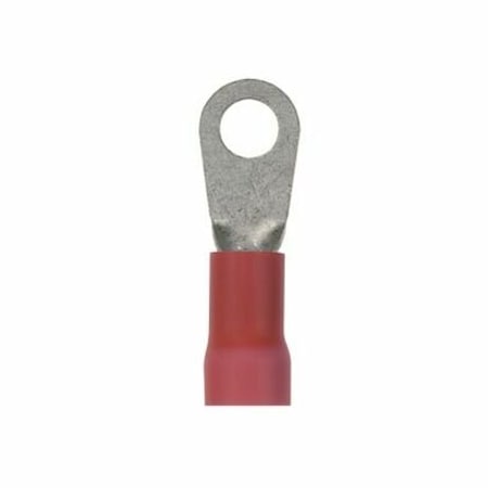Panduit Ring Terminal, 5/16 in Stud Size, 8 AWG, 600 V, Vinyl Insulated, Red, 25 PK PV8-56R-QY